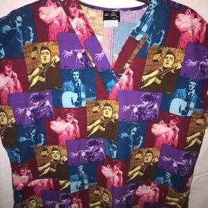 Elvis Presley V-Neck Work Medical Uniform/Scrub